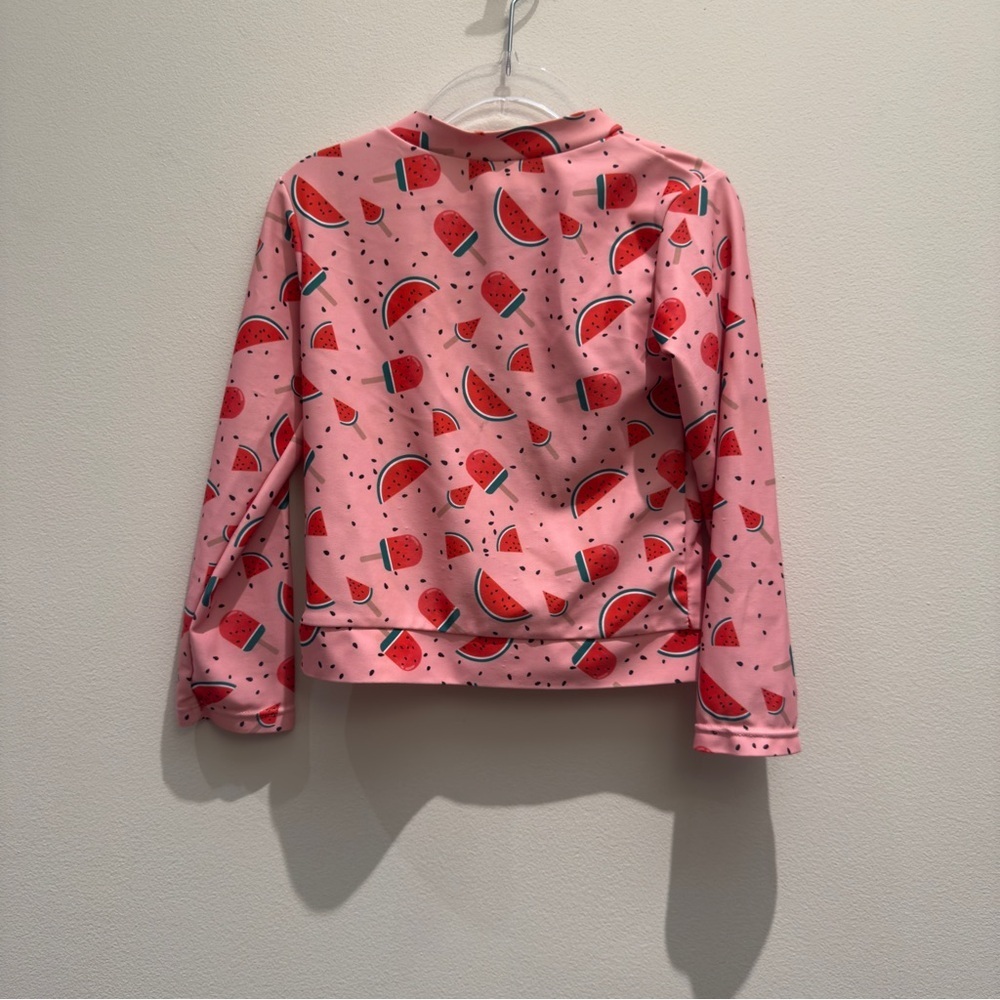 Kids Swim-shirt & Bikini Top  - Pink Watermelon Print Size 4y